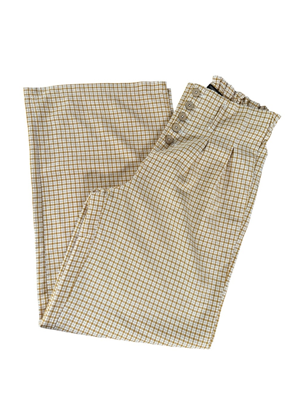 Forever 21 Beige and Brown Checkered Pants - Medium
